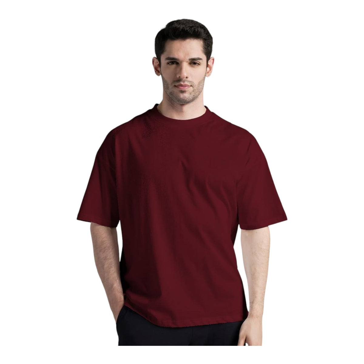 Maroon Drop-Shoulder