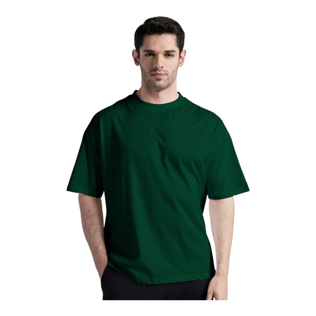Bottle Green Drop-Shoulder